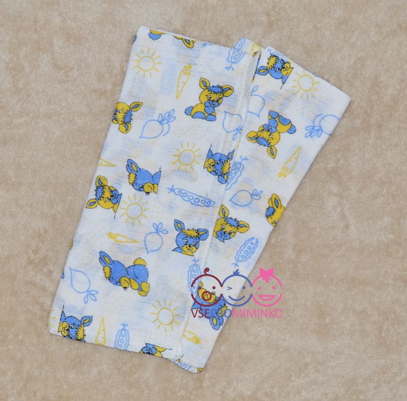 Dětské látkové pleny s obrázkem New Baby modrý králíček - obrázek 1