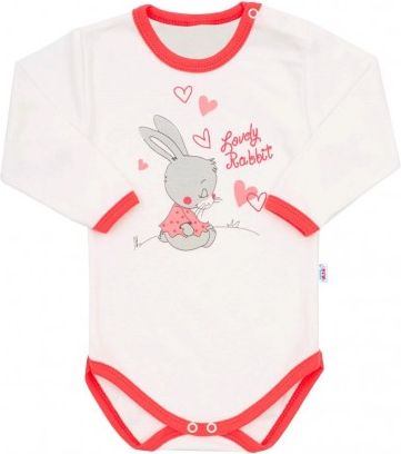 Dětské body s dlouhým rukávem New Baby Lovely Rabbit růžové, Růžová, 86 (12-18m) - obrázek 1