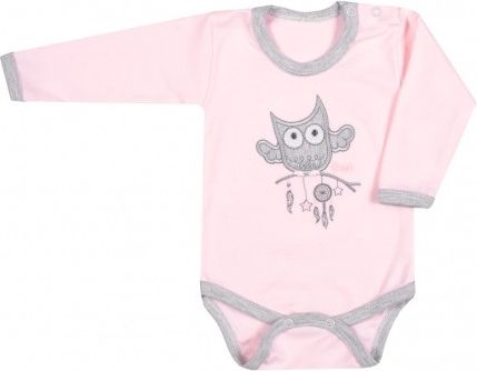 Kojenecké body New Baby Owl růžové, Růžová, 56 (0-3m) - obrázek 1