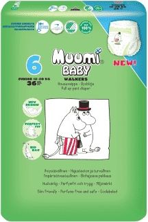 Muumi Baby dětské jednorázové pleny Walkers 144 ks Junior 12-20 kg - obrázek 2