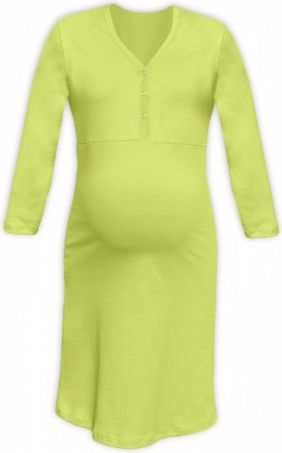 Těhotenská, kojící noční košile PAVLA 3/4 - hráškově zelená, Velikosti těh. moda M/L - obrázek 1