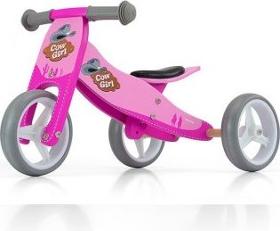 Dětské multifunkční odrážedlo kolo Milly Mally JAKE pink Cowgirl, Růžová - obrázek 1