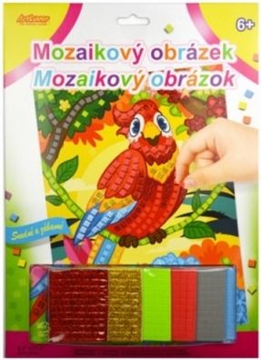 Mozaika obrázek třpytivý 21x29cm mix druhů na kartě - obrázek 1