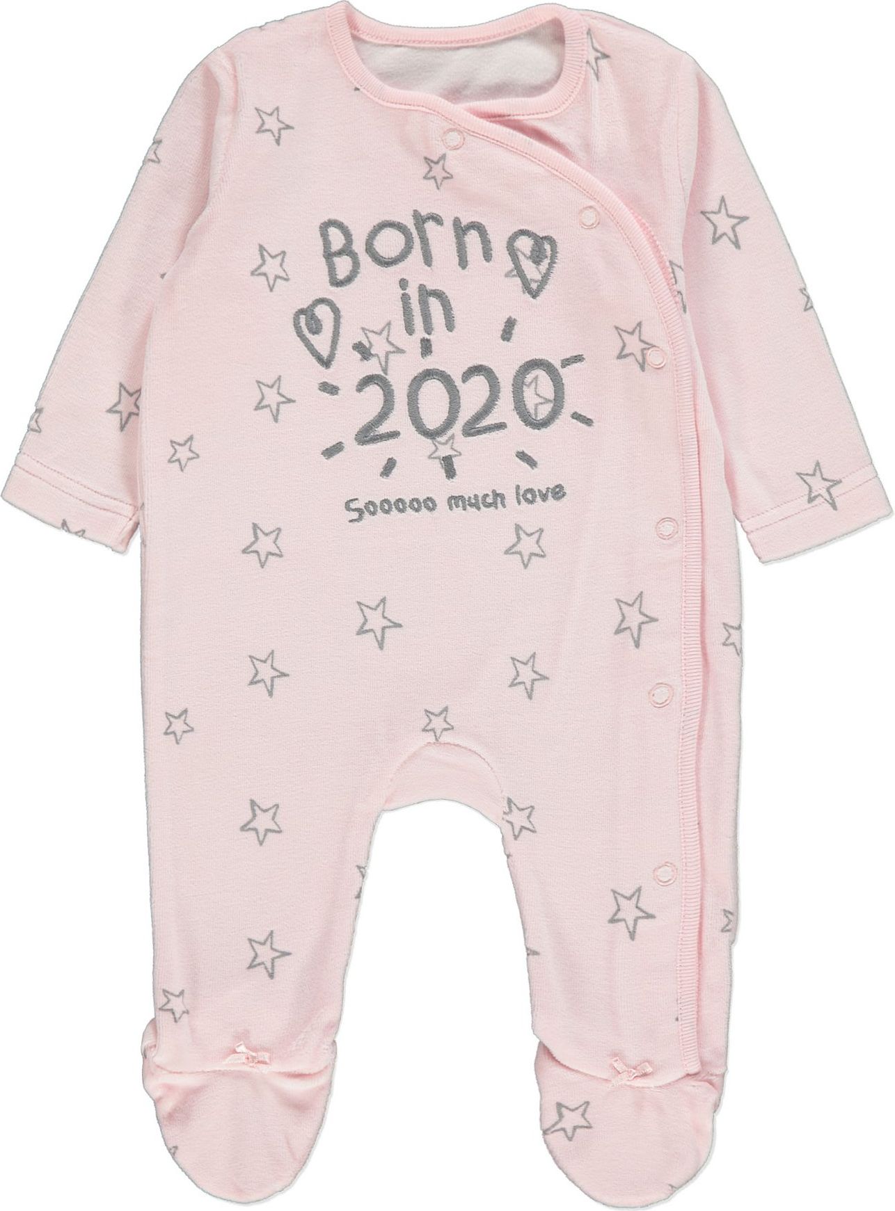 Kojenecké dupačky GEORGE, růžové, Born in 2020, dlouhý rukáv Velikost: 62 - 68cm (3 - 6 měsíců) - obrázek 1