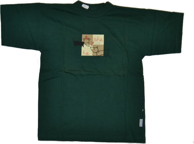 Dětské tričko s krátkým rukávem, M.K.O, tmavě zelené, velikost 122 - obrázek 1