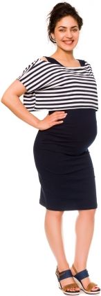 Be MaaMaa 2-dílné těhotenské/kojící šaty Sia - granát, vel. XL - obrázek 1