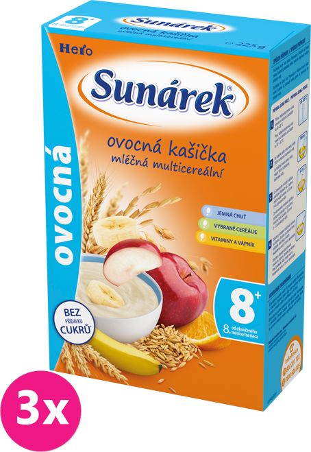 Hero Sunárek Ovocná kašička 3x225g - obrázek 1