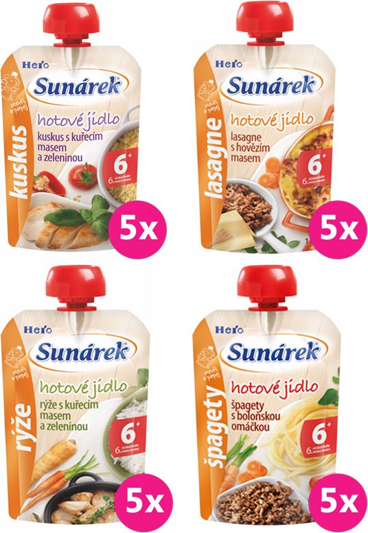 SUNÁREK Ochutnávkový XXL balíček masozeleninových příkrmů (20x120 g) - obrázek 1