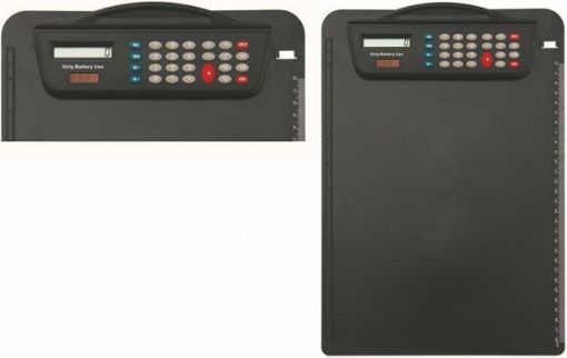 Psací podložka, s kalkulačkou, A4, černá - obrázek 1