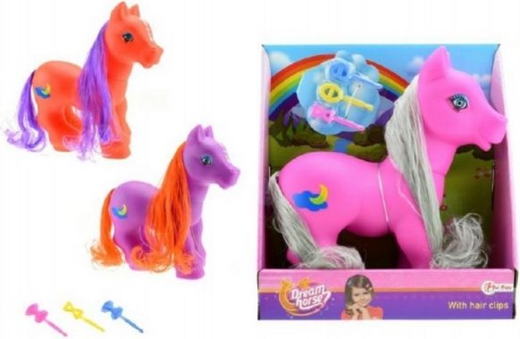 Kůň česací s hřebínkem plast 22cm - obrázek 1