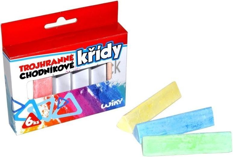 Wiky Wiky Křídy chodníkové barevné 6ks trojhranné - obrázek 1