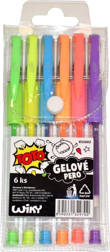 TOTO Gelové pero sada 6 ks Fluo - obrázek 1