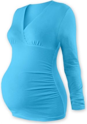 JOŽÁNEK Těhotenské triko/tunika dlouhý rukáv EVA - tyrkys - obrázek 1