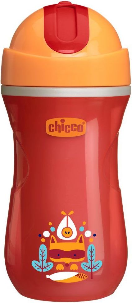 Chicco Hrneček Sport termo s brčkem, červený 14m+ 266 ml - obrázek 1