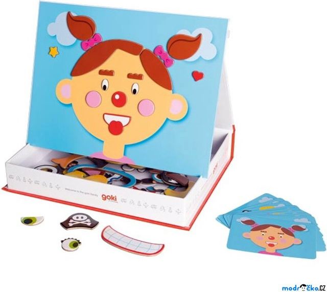 Puzzle magnetické - Kniha, Obličeje holka (Goki) - obrázek 1