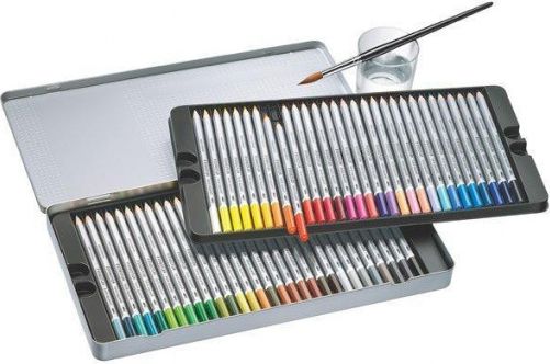 Akvarelové pastelky "Karat", sada, kovová krabička, 60 barev, STAEDTLER, set 60 ks - obrázek 1