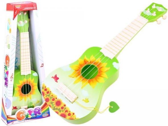 Dětská kytara UKULELE 51cm - zelená - obrázek 1