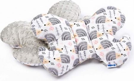 Polštářek Motýlek z Minky Sensillo šedí ježci, Šedá - obrázek 1