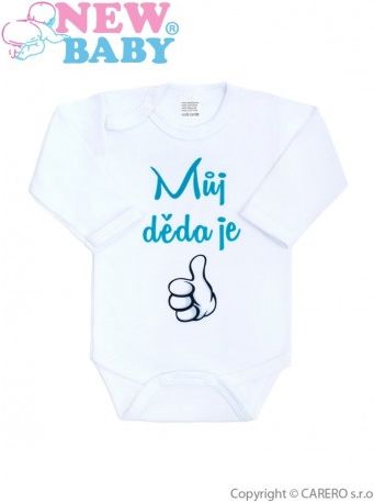Body s potiskem New Baby Můj děda je jednička, Tyrkysová, 86 (12-18m) - obrázek 1