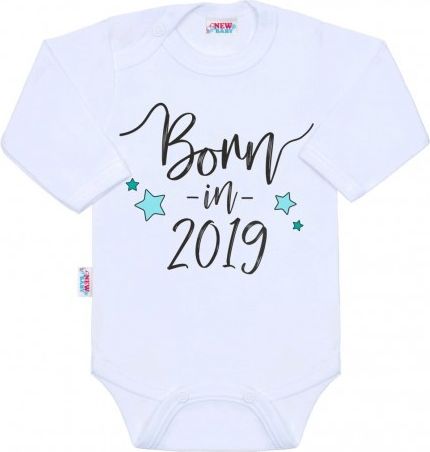 Body s potiskem New Baby Born in 2019, Bílá, 62 (3-6m) - obrázek 1