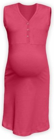 Těhotenská, kojící noční košile PAVLA bez rukávu - lososově růžové - obrázek 1