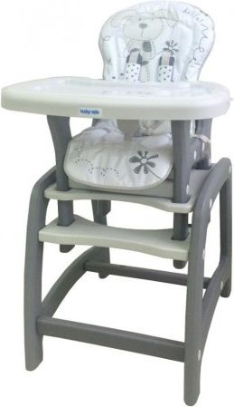 Jídelní židlička Baby Mix 2v1 šedá, Šedá - obrázek 1