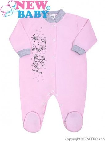Kojenecký overal New Baby Kamarádi růžový, Růžová, 68 (4-6m) - obrázek 1