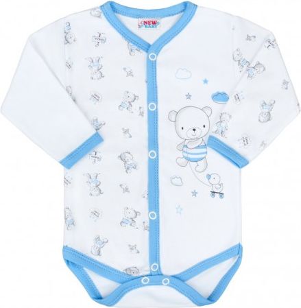 Kojenecké celorozepínací body New Baby Bears modré, Modrá, 56 (0-3m) - obrázek 1