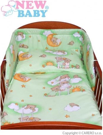 2-dílné ložní povlečení New Baby 100/135 cm zelené s medvídkem, Zelená - obrázek 1