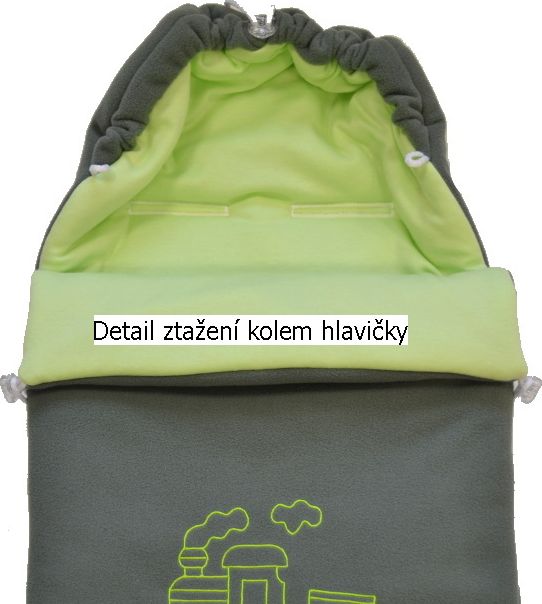 Podzimní fusak do kočárku Dětský svět šedý/jahoda se kočičkou - obrázek 3