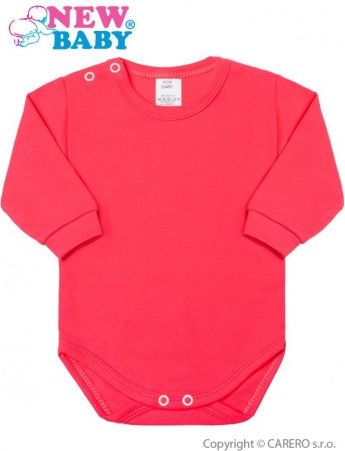 Kojenecké body s dlouhým rukávem New Baby tmavě růžové, Růžová, 62 (3-6m) - obrázek 1
