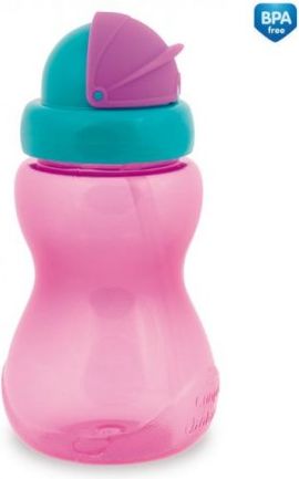 Dětská sportovní láhev se slámkou Canpol babies růžová - obrázek 1