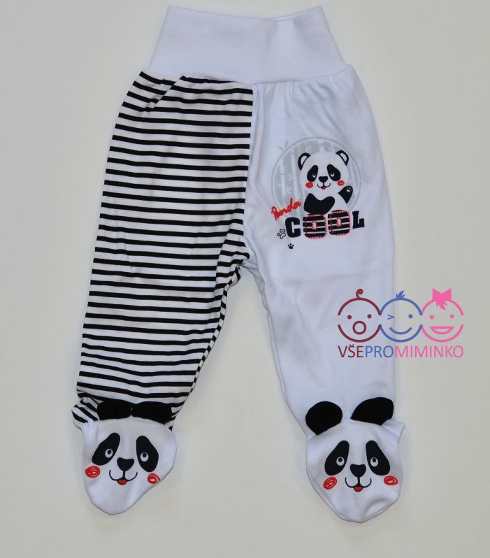 Kojenecké polodupačky, New Baby, černobílé panda velikost 56 - obrázek 1