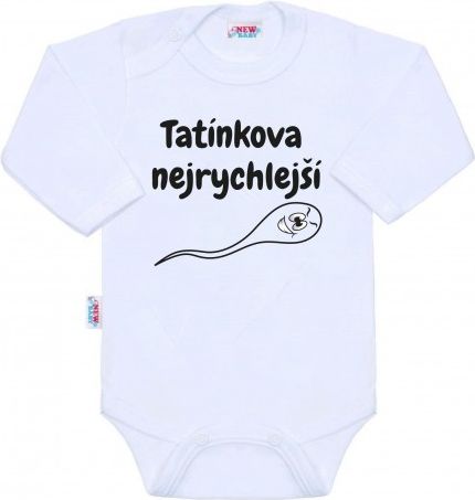 Body s potiskem New Baby Tatínkova nejrychlejší, Bílá, 80 (9-12m) - obrázek 1