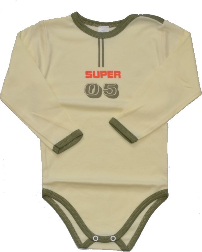Dětské body pro miminko, bavlněné, dlouhý rukáv, Super 05 vel.68 - obrázek 1