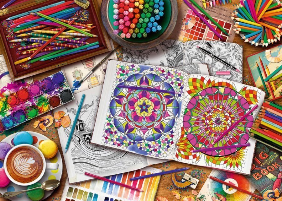 RAVENSBURGER Puzzle Umělcův stůl 1000 dílků - obrázek 1