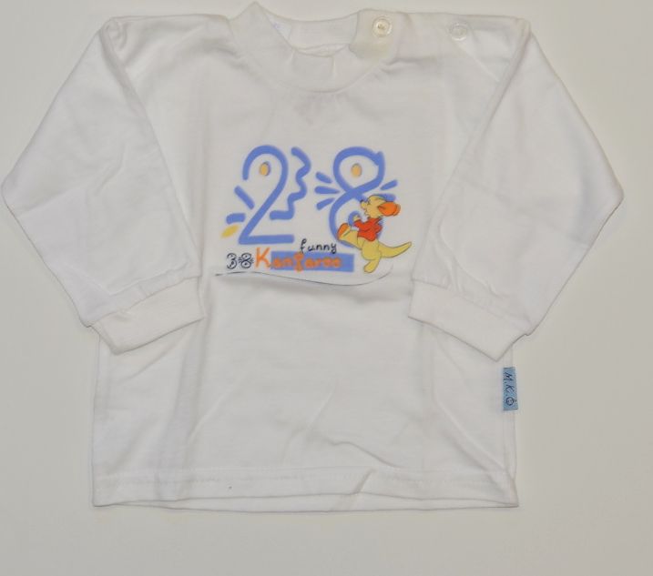 Dětské tričko s dlouhým rukávem, bílé 28 velikost 74 - obrázek 1