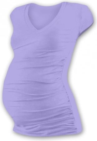 Těh. tričko MINI rukáv s výstřihem do V - šeříkové, Velikosti těh. moda L/XL - obrázek 1