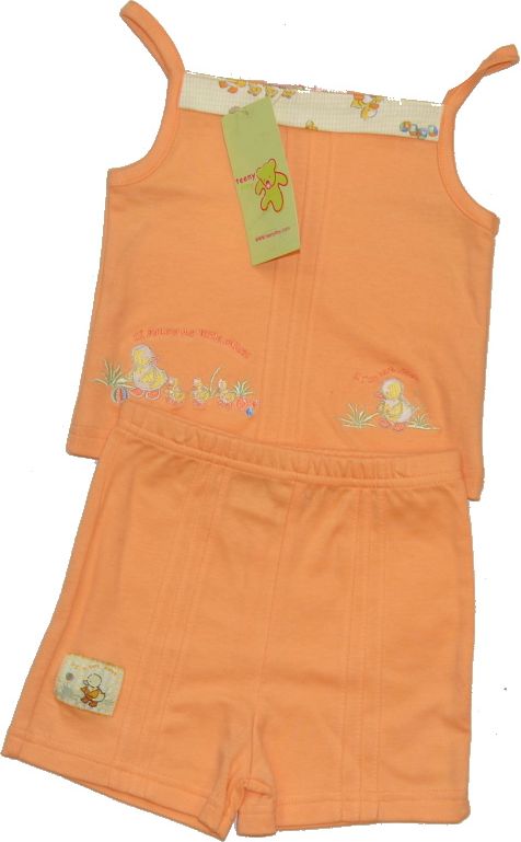 Dívčí letní top, Teeny Tiny, světle oranžový, velikost 6-9m - obrázek 1