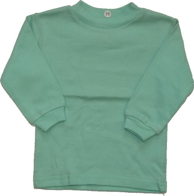Dětské tričko s dlouhým rukávem, zelené vel.74 - obrázek 1