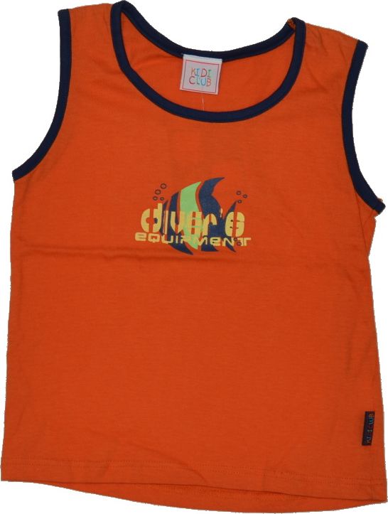Dětské letní tričko/nátělník, Kidi club, oranžový velikost 110 Výprodej - obrázek 1