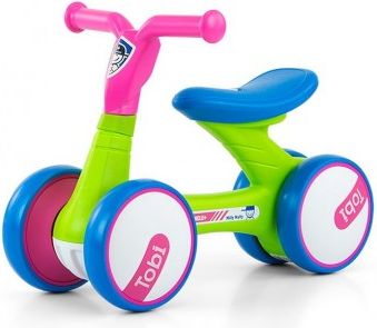 Dětské odrážedlo Milly Mally Tobi pink-green, Růžová - obrázek 1