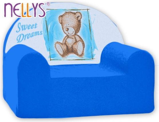 Náhradní potah na dětské křeslo Nellys - Sweet Dreams by Teddy - modrá - obrázek 1
