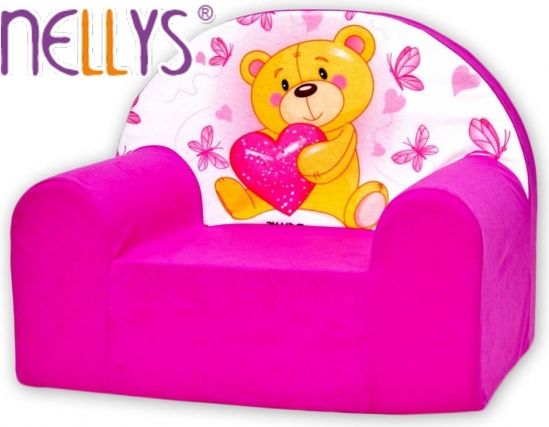 Náhradní potah na dětské křeslo Nellys - Míša srdíčko Nellys - růžové - obrázek 1