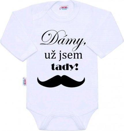 Body s potiskem New Baby Dámy, už jsem tady!, Bílá, 56 (0-3m) - obrázek 1