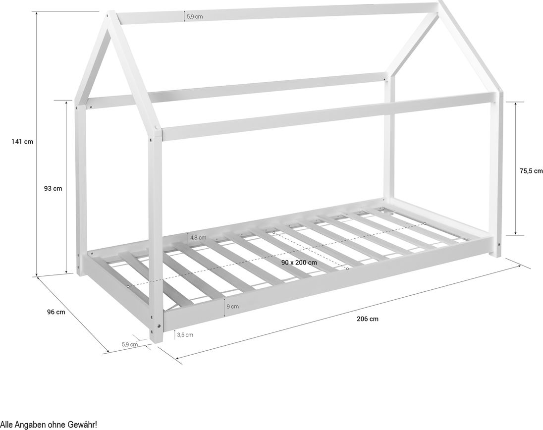Dětská postel Ourbaby House bed šedá 200x90 cm - obrázek 5