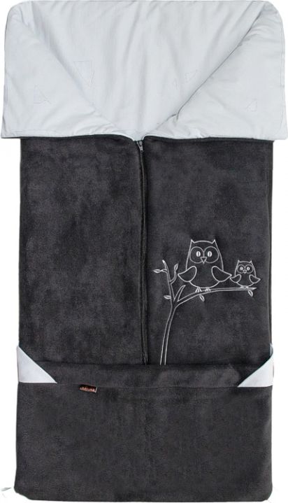 FUSAK 2V1 FLEECE + BAVLNA antracit/sv. šedá - obrázek 1