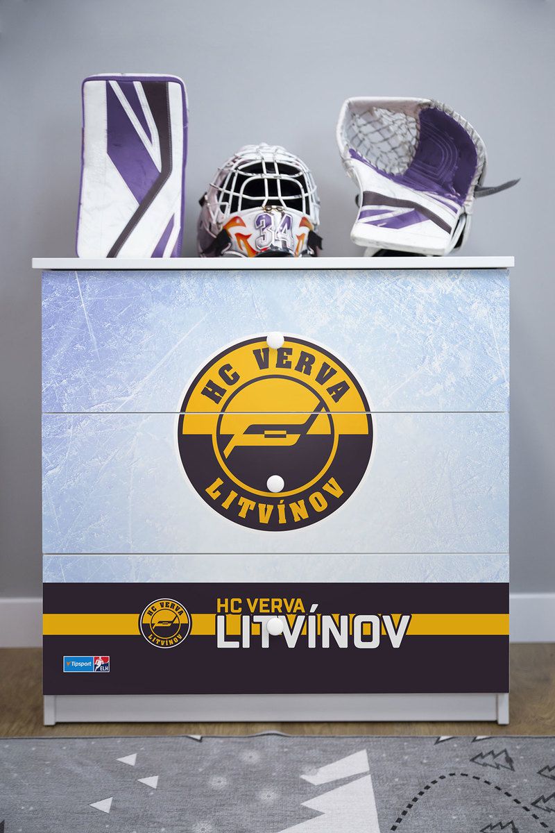 DĚTSKÁ HOKEJOVÁ KOMODA - HC VERVA LITVÍNOV - obrázek 1