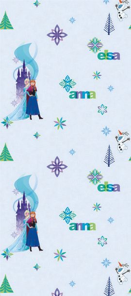 DĚTSKÁ VLIESOVÁ TAPETA FROZEN ELSA A ANNA MODRÁ - obrázek 1