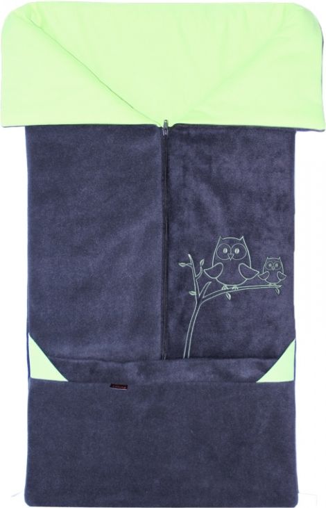 FUSAK 2V1 FLEECE + BAVLNA antracit/limetka - obrázek 1